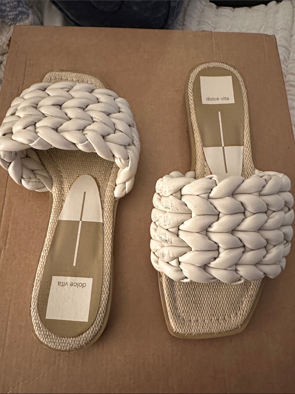Dolce Vita Women's White Braided Slide Sandals - Picture 3 of 4